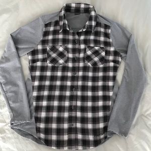 Men’s Gray Plaid Marmot Button Down Shirt Medium